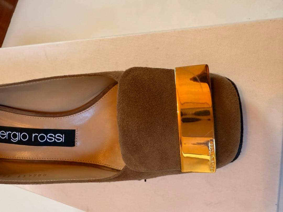 【セルジオロッシ】フラットシューズ スエード ベージュ　36.5