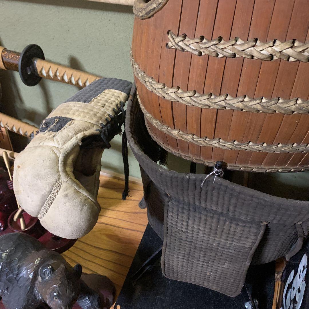 剣道防具　レトロ　スタンド付き　送料込み　骨董　昭和10年