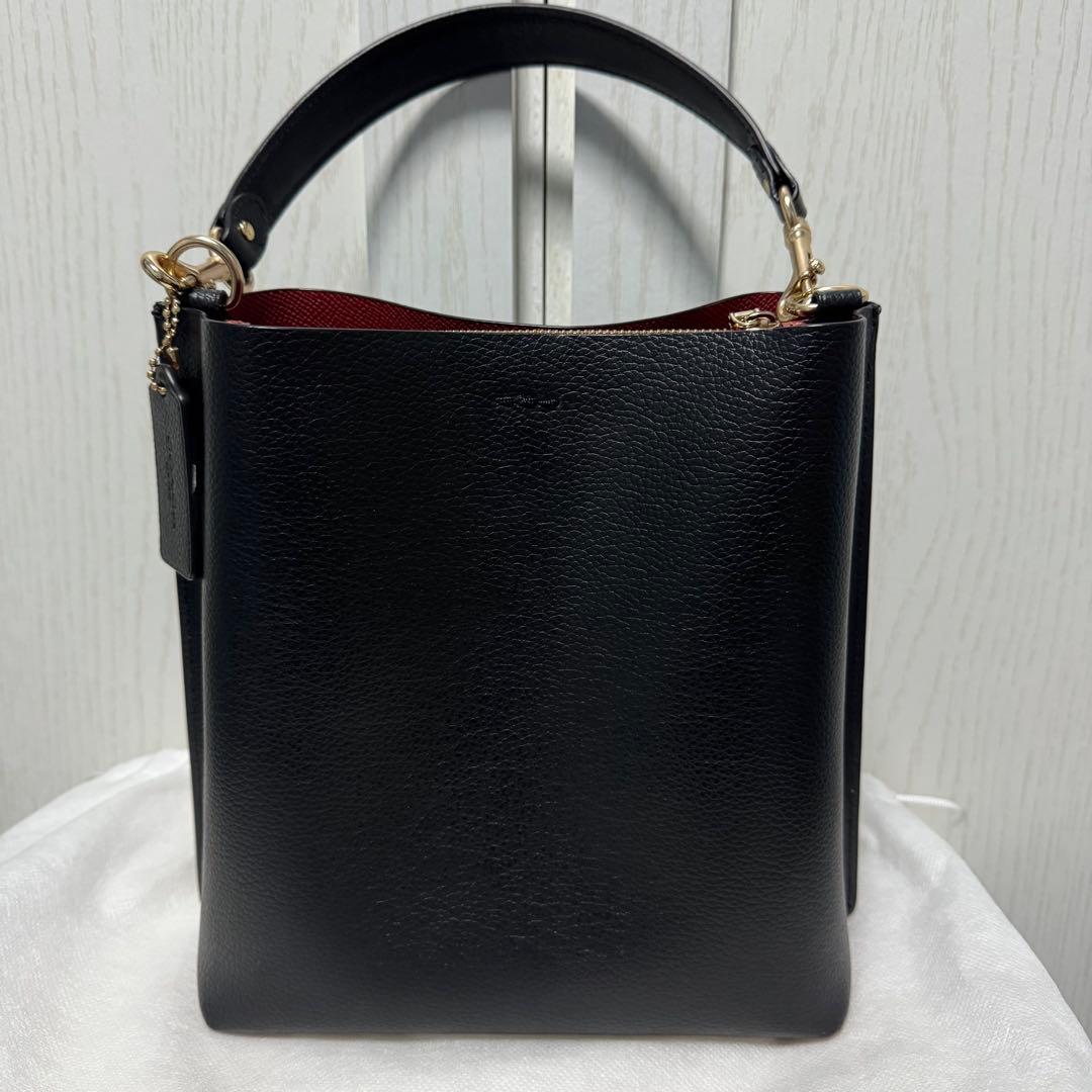 coach ショルダーバッグ ブラック 黒 赤 モリー バケット バッグ