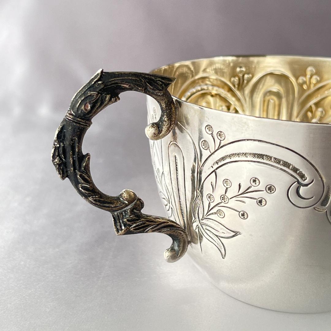 【仏蘭西】アールヌーボー カップ＆ソーサー 【シルバープレート】