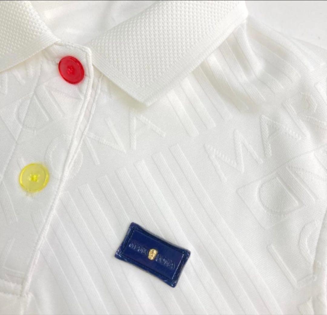 MARK&LONA【新品未使用タグ付き】マークアンドロナ半袖ポロシャツロゴ総柄