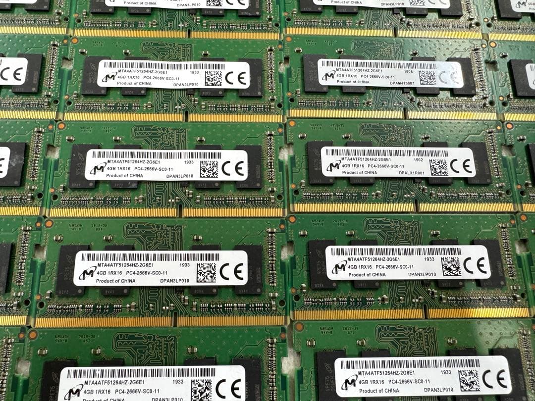 メモリ まとめ売り 4GB 1RX16 PC4-2666V-SC0-11