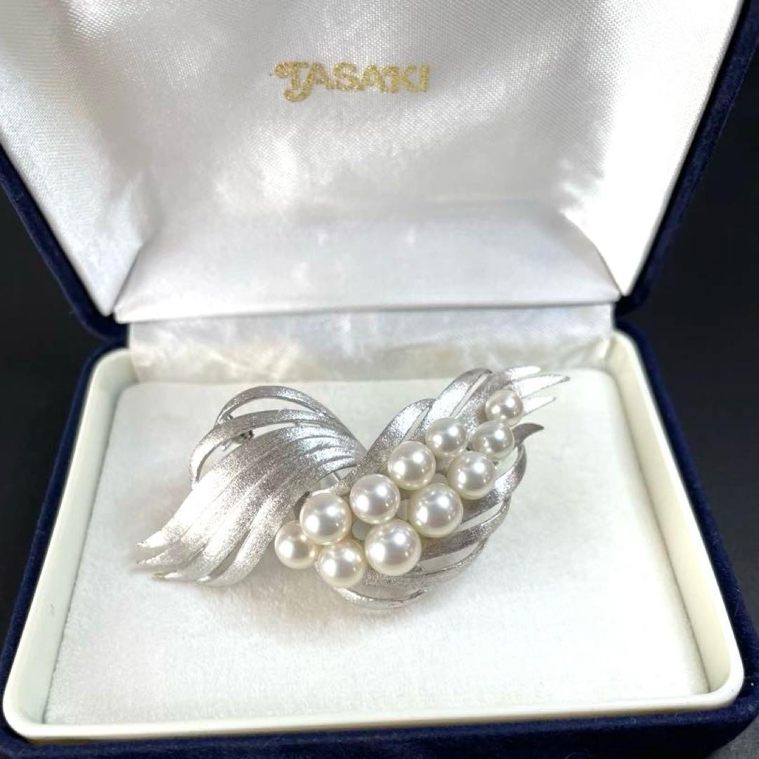 タサキ　パールブローチ　あこや真珠　入学式　卒業式　本真珠　コサージュ　刻印