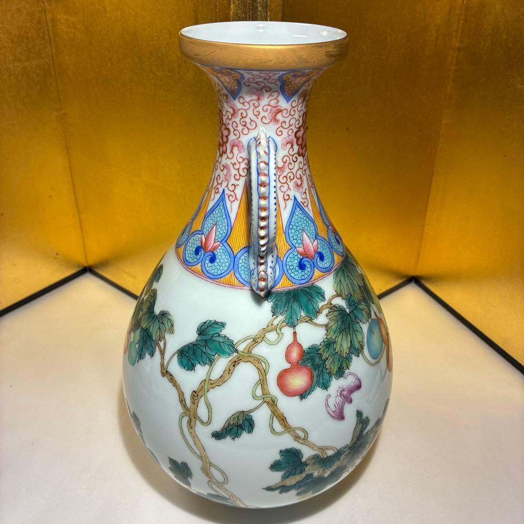 アンティーク　大清乾隆年製　福禄万代　花瓶