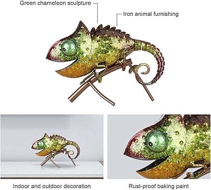 * カメレオン 彫刻 金属 飾り装飾 置物 鉄 動物 家具 野生 屋内 屋外