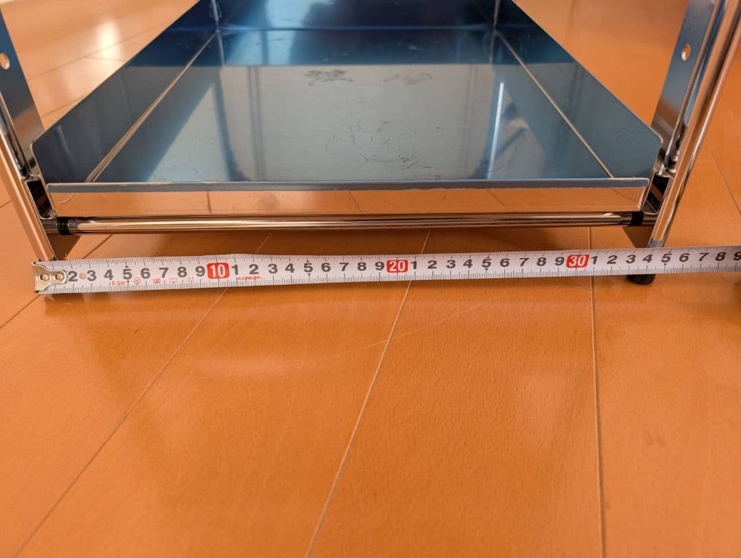 ステンレス製3段　シンク下スライドラック