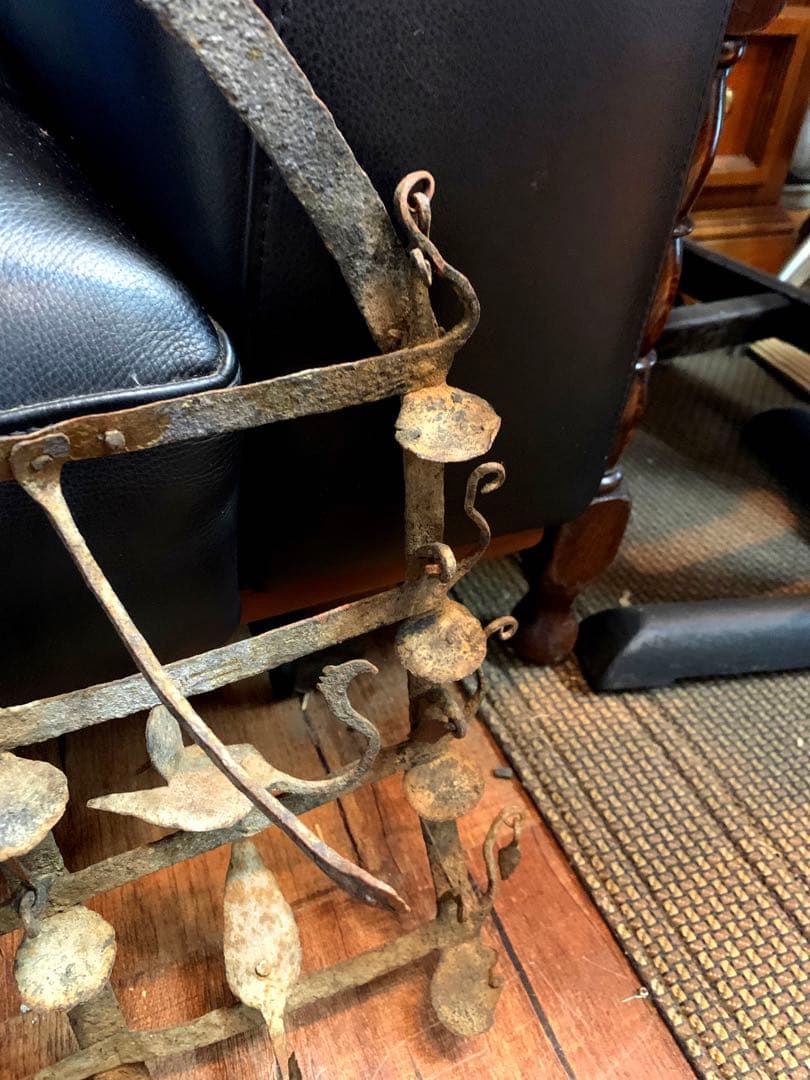 レア　アンティーク　壁掛けオイルランプ