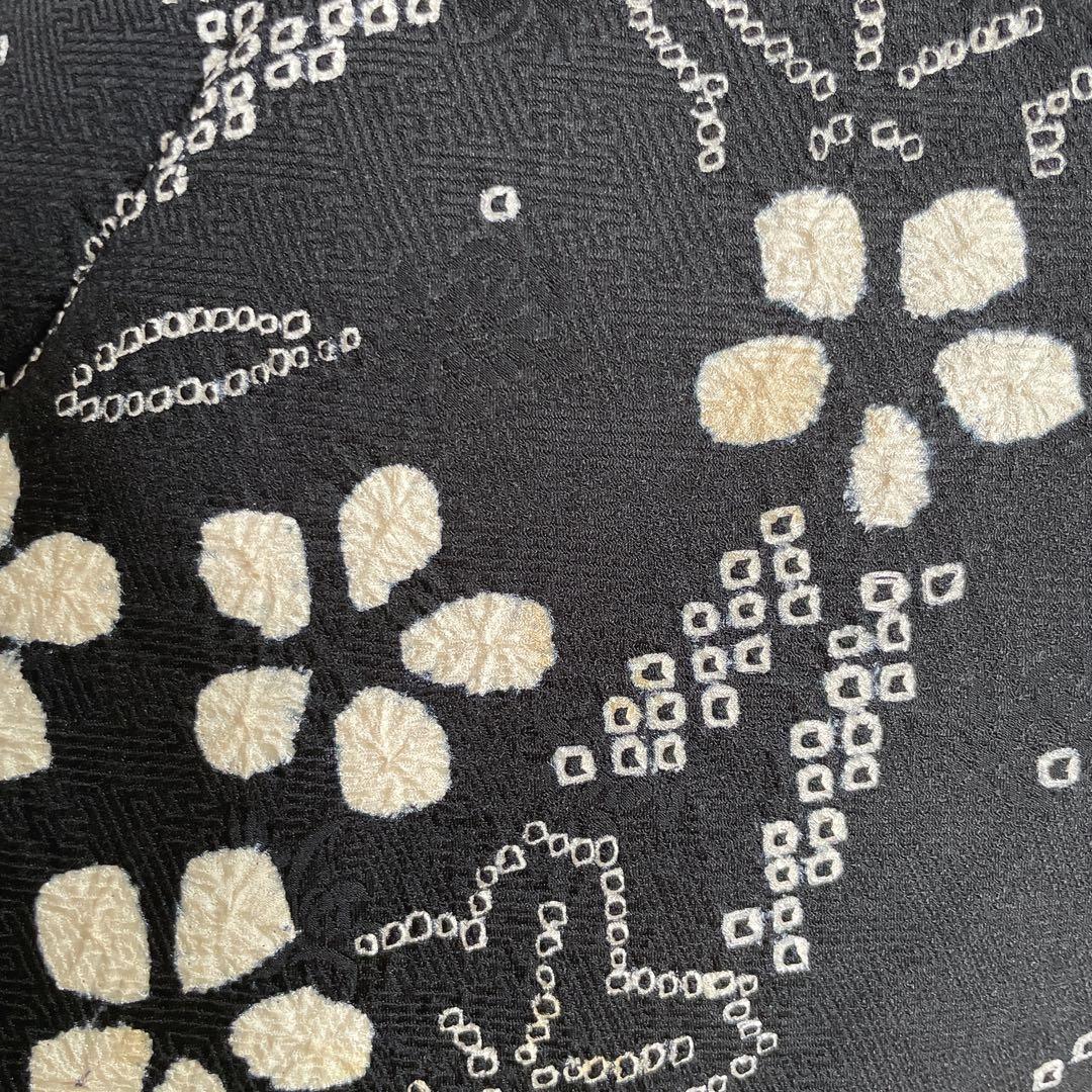 訪問着　フルセット　さくら　絞り　黒地　シックな雰囲気　入学式　卒業式　l2