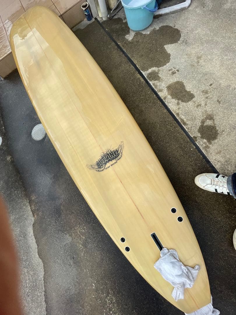ロングボード ベージュ フィン付き　送料込み