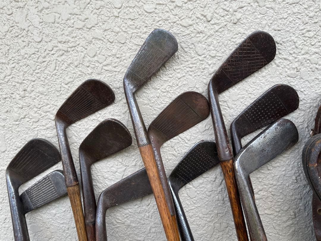 激レア❗️！骨董品!　ゴルフセット+革製キャデバッグ2点