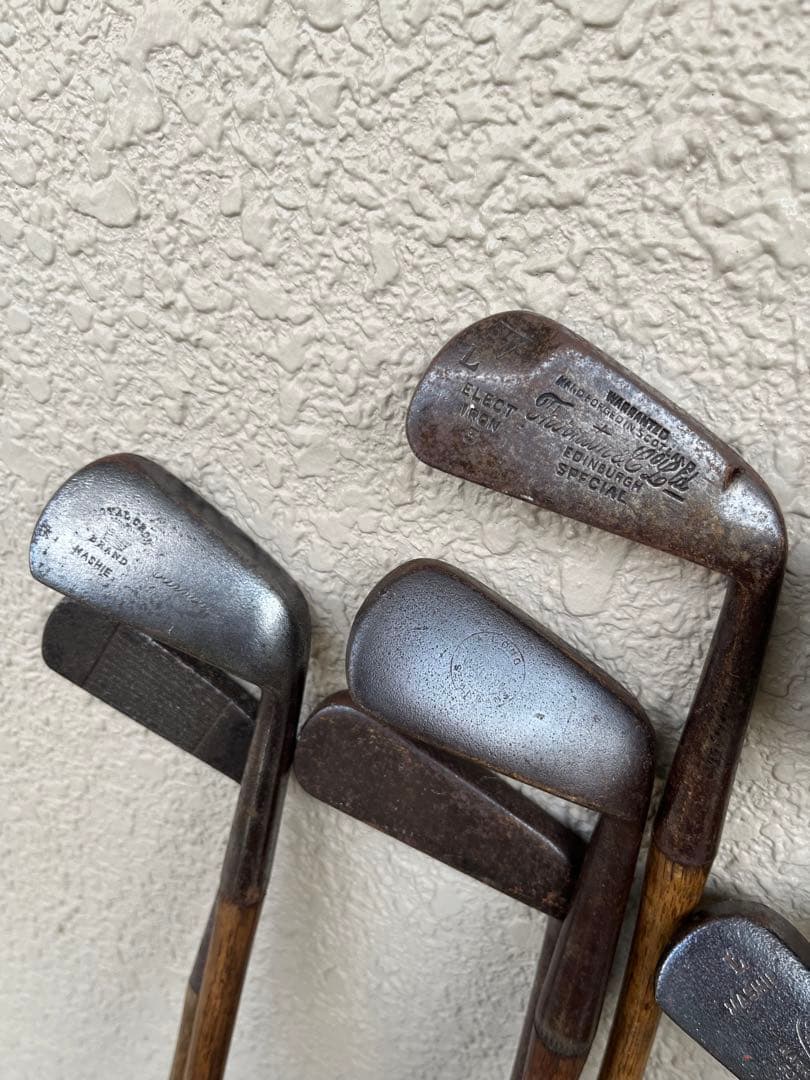 激レア❗️！骨董品!　ゴルフセット+革製キャデバッグ2点