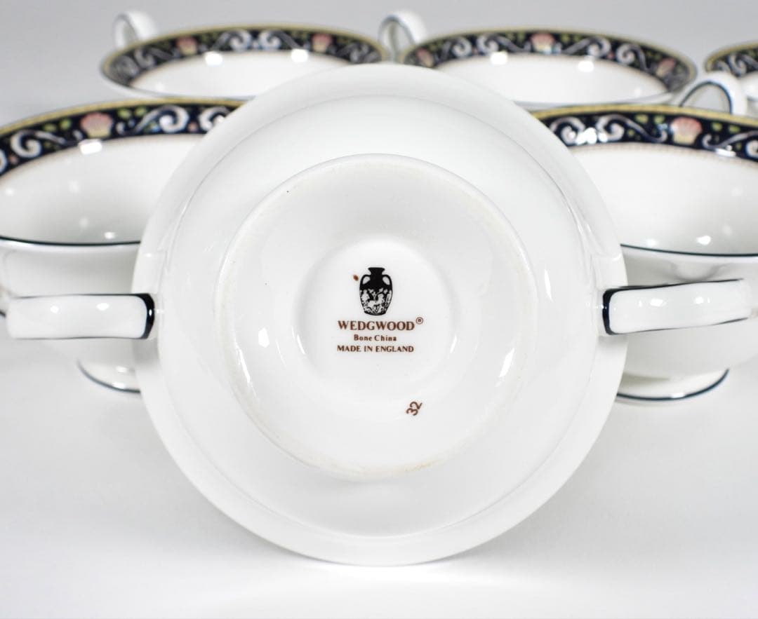 【廃盤品】希少 黒壺 ウェッジウッド ラニーミード スープカップ 5客 美品