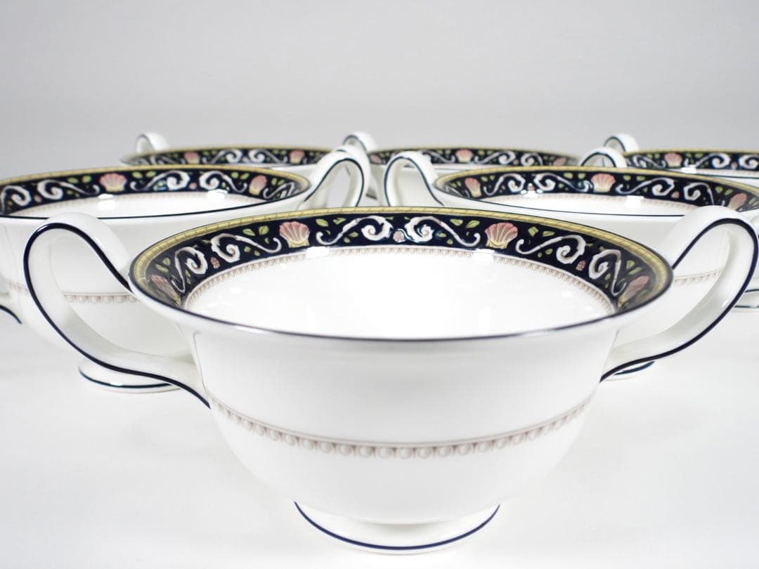 【廃盤品】希少 黒壺 ウェッジウッド ラニーミード スープカップ 5客 美品