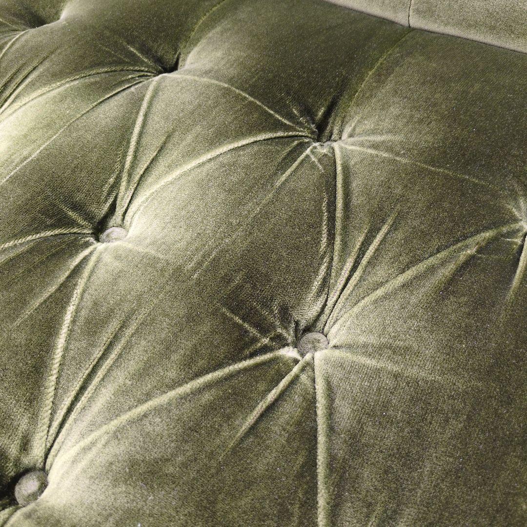 昭和レトロ オールド カリモク グリーン モケット 1人掛け ソファ④ベルベット