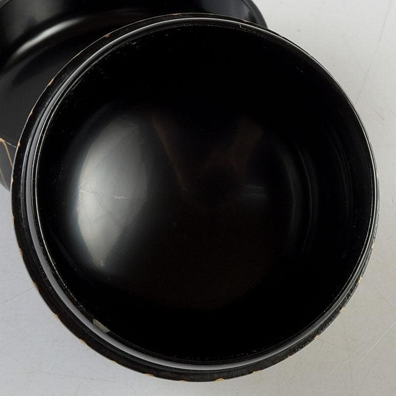 茶道具　蒔絵師　中川秀甫作　網目蒔絵　中棗　共箱　V　9347