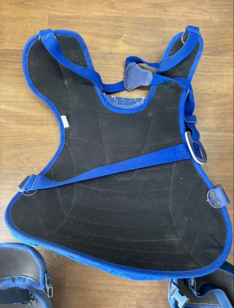 【MIZUNO】軟式野球大人用キャッチャー用レガース&プロテクター ブルー