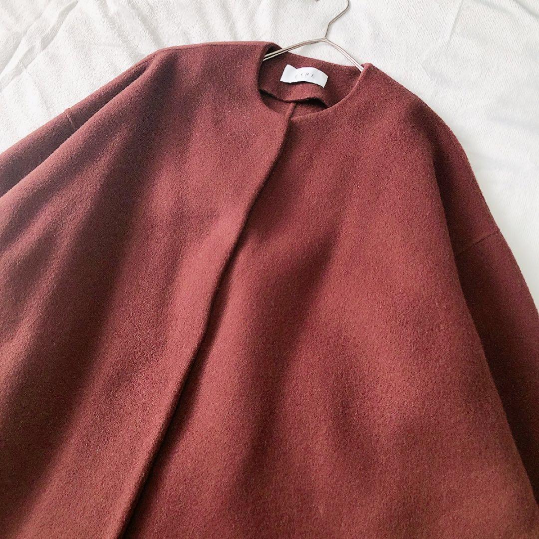 ETRE TOKYO ウールリバーコクーンコート ブラウン M