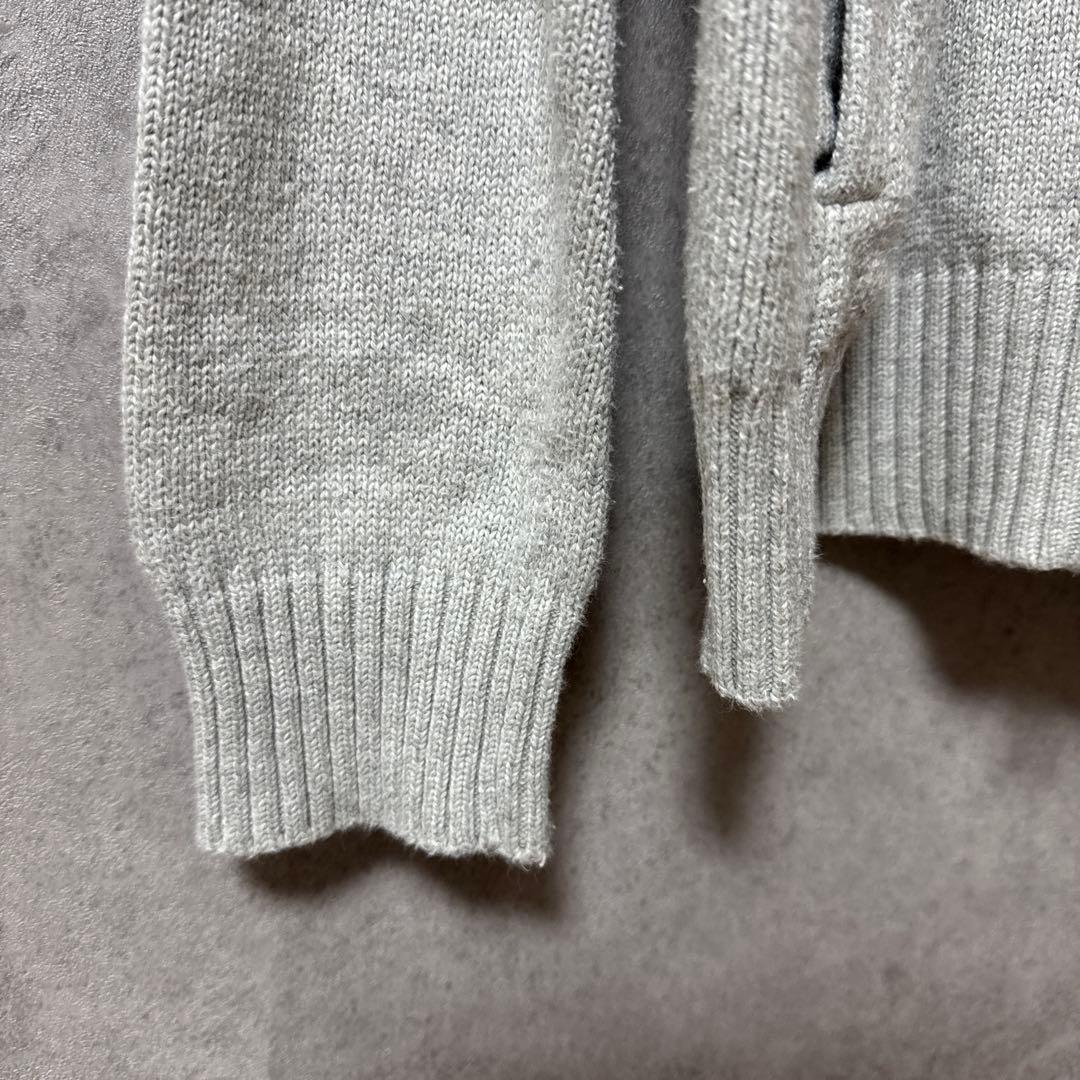 【美品】ポロラルフローレン フルジップ ニット セーター グレー S 綿100