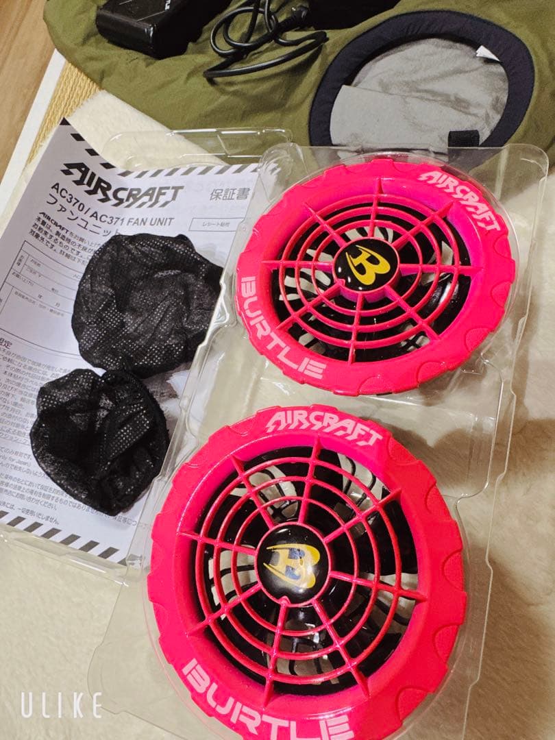 BURTLE AIRCRAFT 空調服 限定色！ピンクファン バッテリー17V