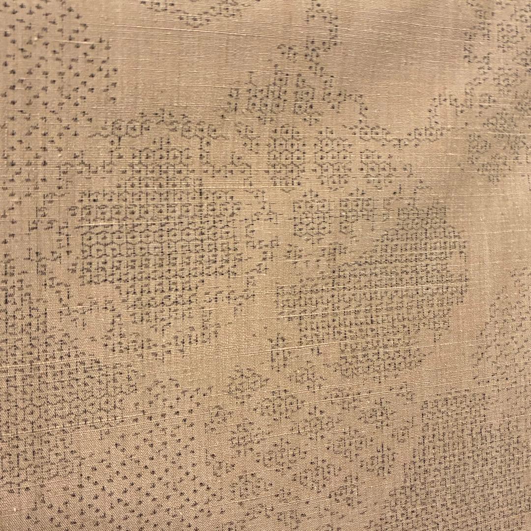 D155 本場結城紬　雪輪　正絹　着物　袷　極美品