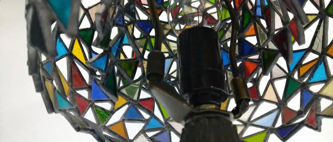 ステンドグラスランプステンドガラス2重シェードテーブルランプベッドサイドランプ