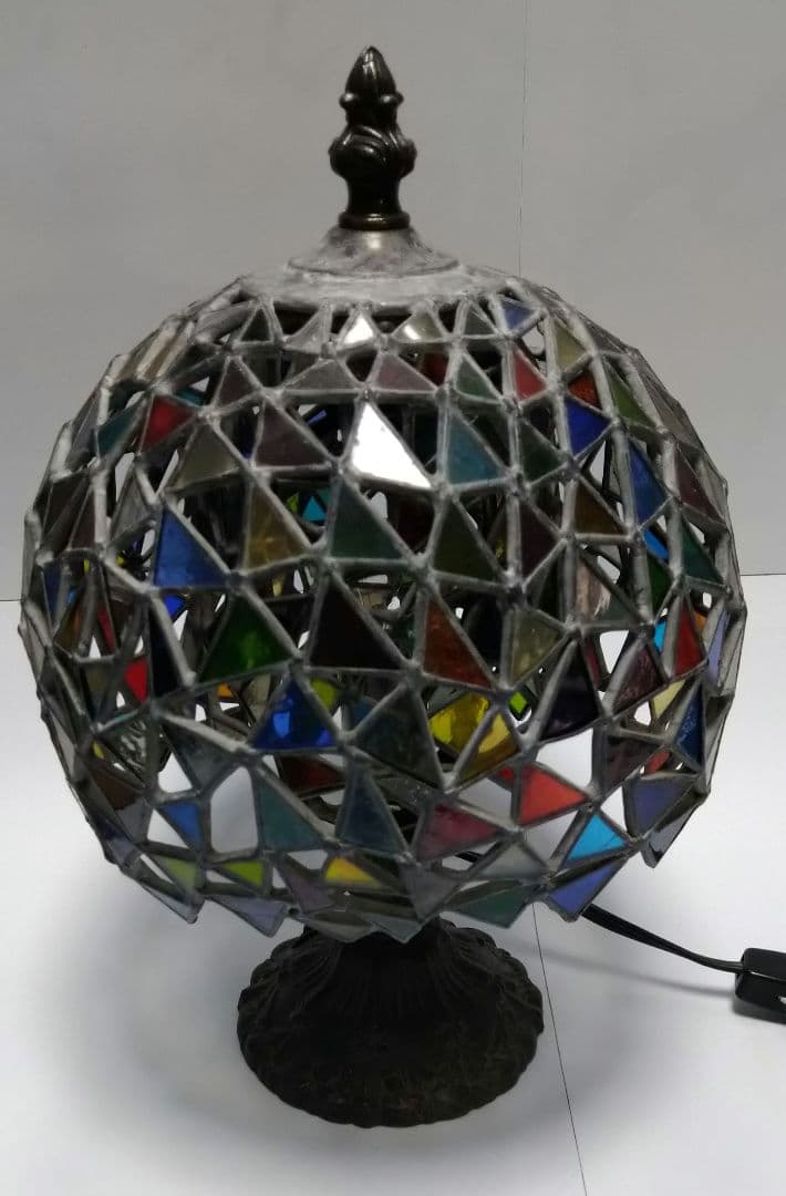 ステンドグラスランプステンドガラス2重シェードテーブルランプベッドサイドランプ