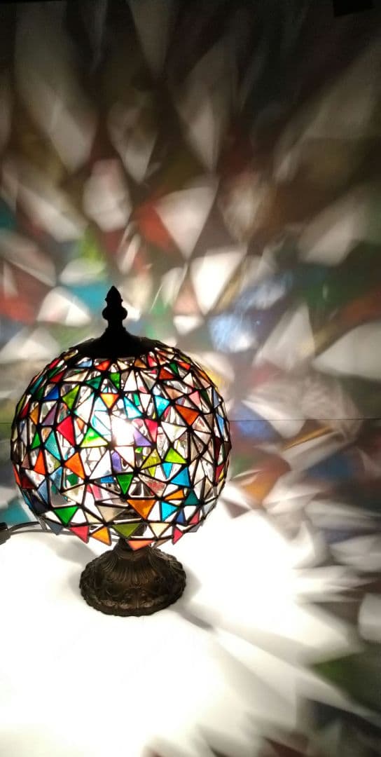ステンドグラスランプステンドガラス2重シェードテーブルランプベッドサイドランプ
