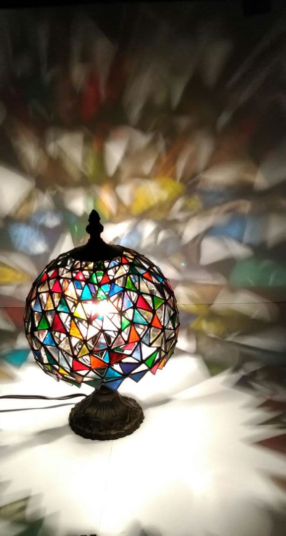 ステンドグラスランプステンドガラス2重シェードテーブルランプベッドサイドランプ