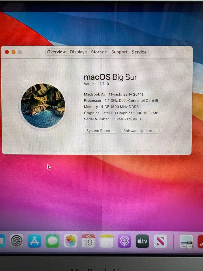 MacBook本体 MacBook Air Early 2014 i5 4GB 11-inch