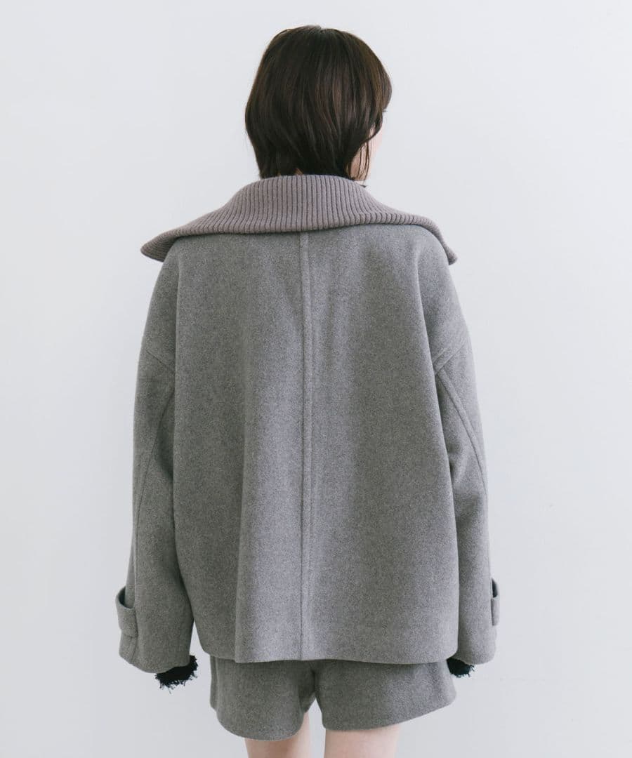 実物写真掲載 完売 ココディール リブカラーウール混コート