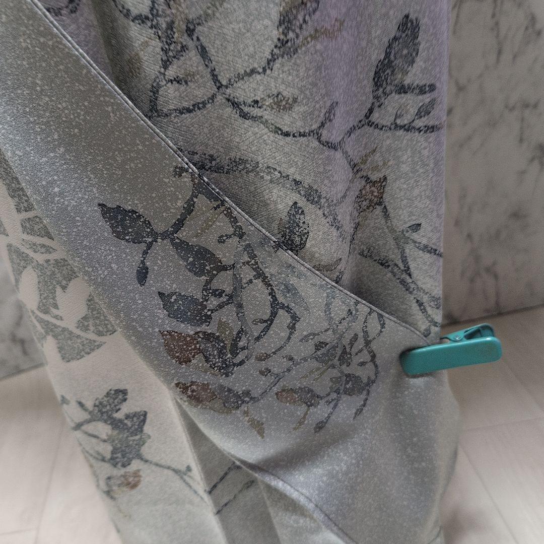 エズ様正絹、付け下げ、訪問着、 蕾柄、シック淡いお色目 洒落一つ紋