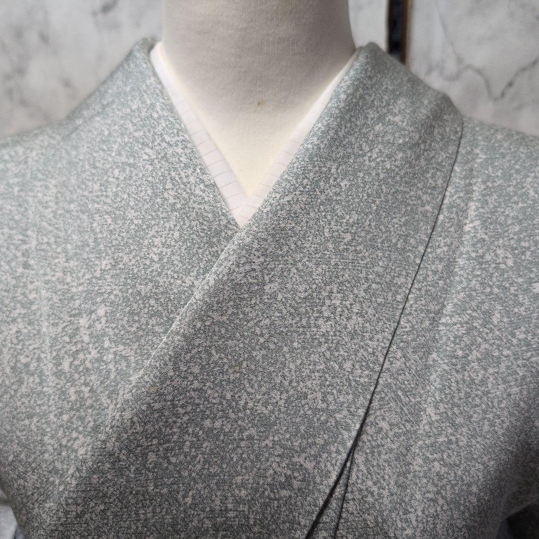 エズ様正絹、付け下げ、訪問着、 蕾柄、シック淡いお色目 洒落一つ紋