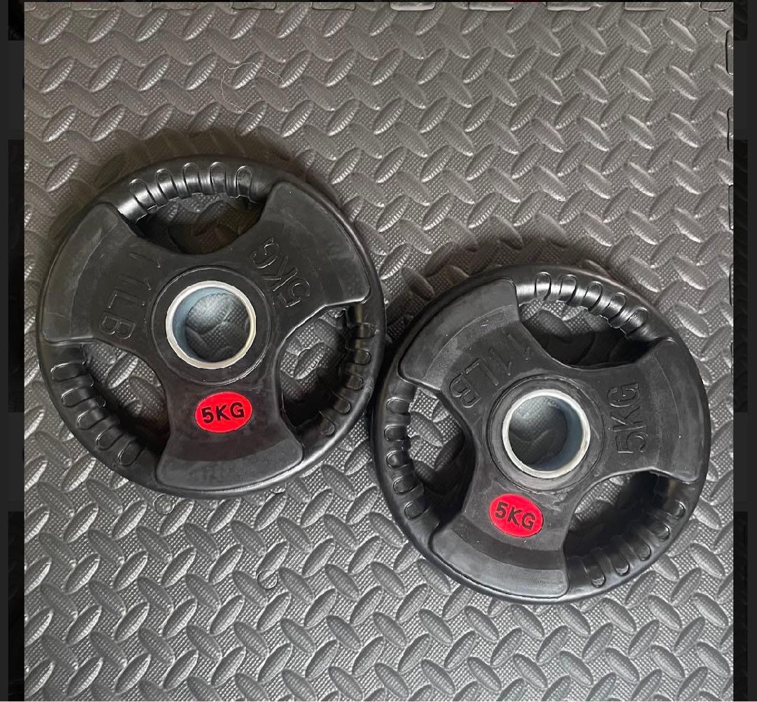 バーベルプレート［5kg×4］つラバーオリンピックシャフトΦ50mm