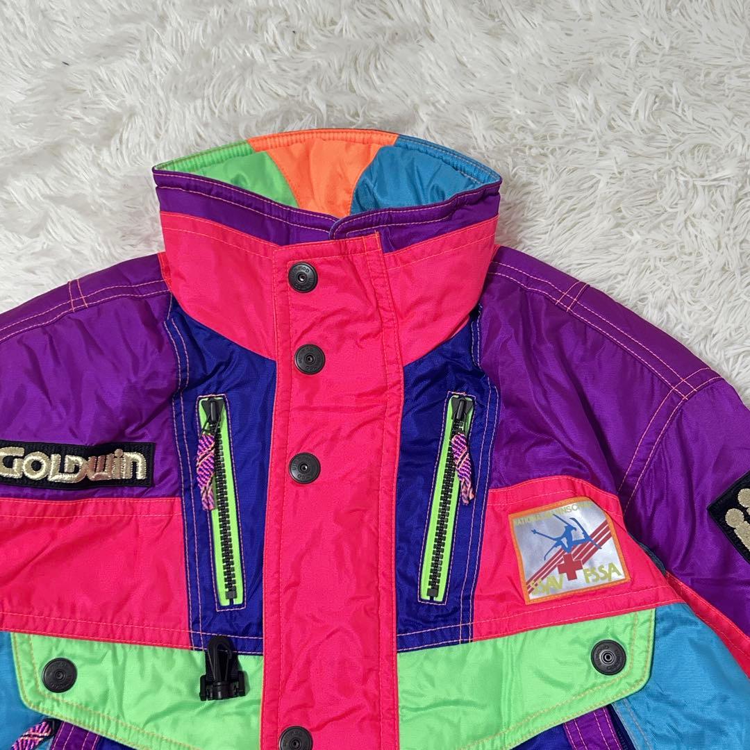 【562】美品　GOLDWIN スキーウェア カラフル　昭和　レトロ　ビンテージ