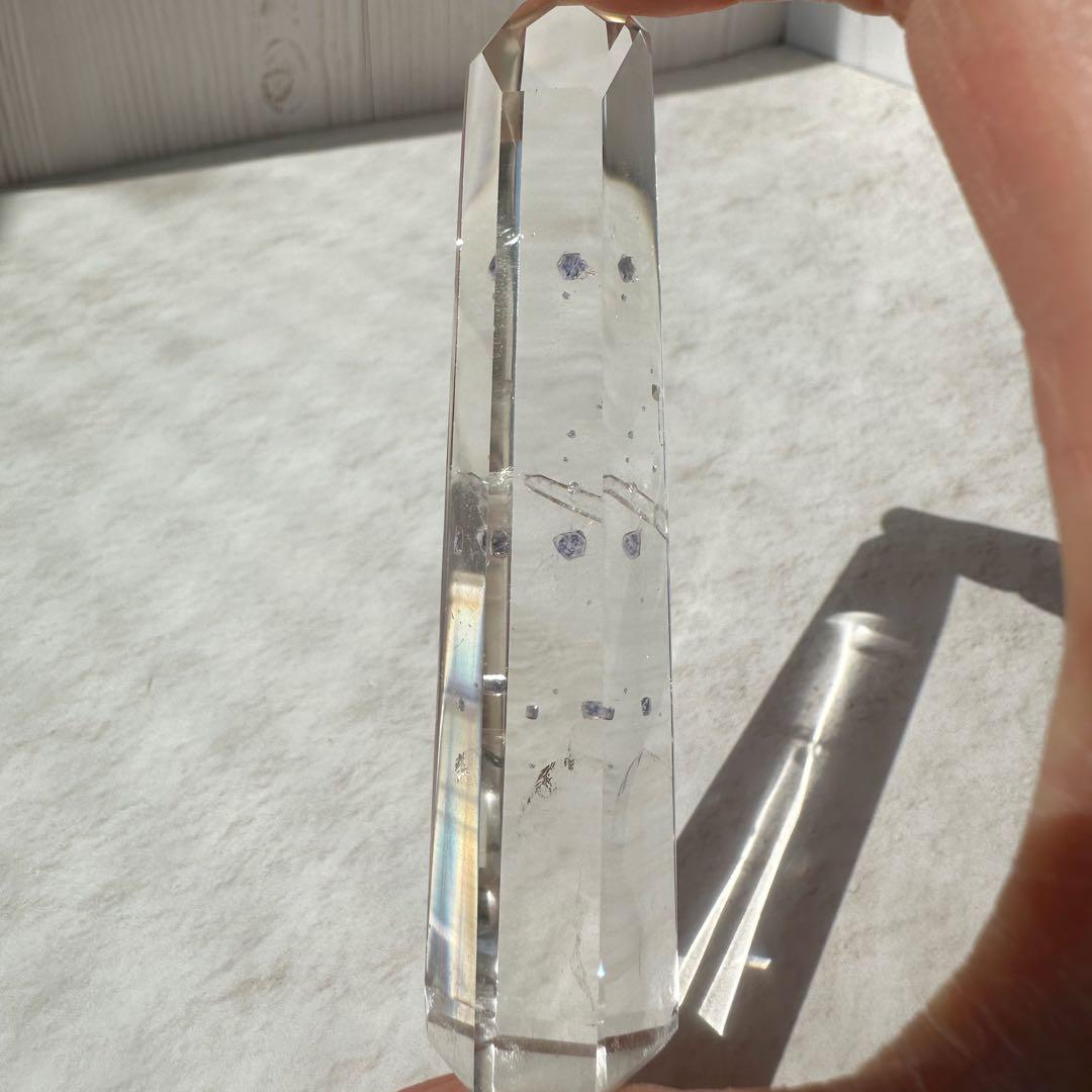 フローライトインクォーツ　クォーツインクォーツ　タワー　ポリッシュ