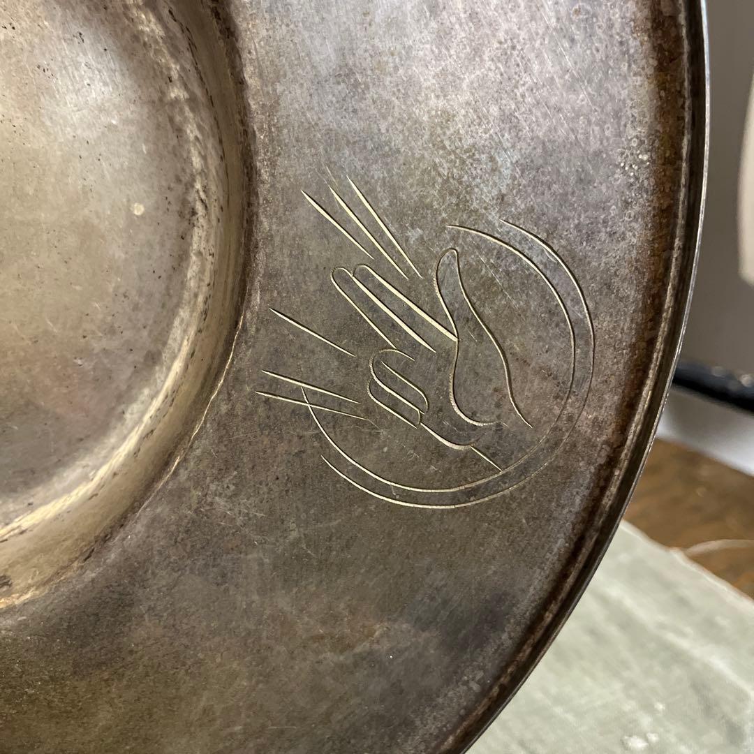 古雑貨ビンテージ品◾️ヨーロッパ雑貨 金属製 大きめのプレート ディスプレイ 小物