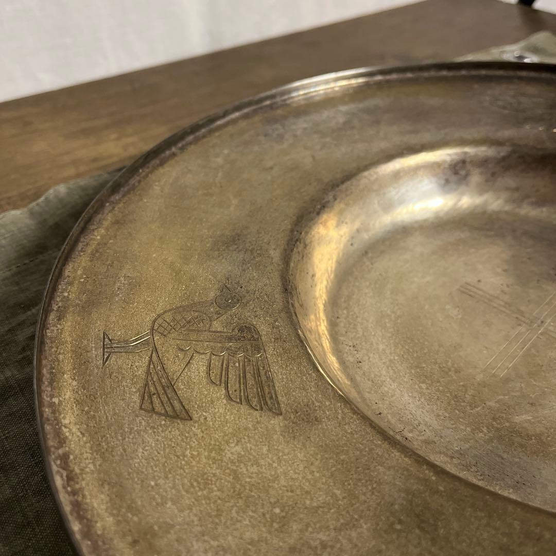 古雑貨ビンテージ品◾️ヨーロッパ雑貨 金属製 大きめのプレート ディスプレイ 小物