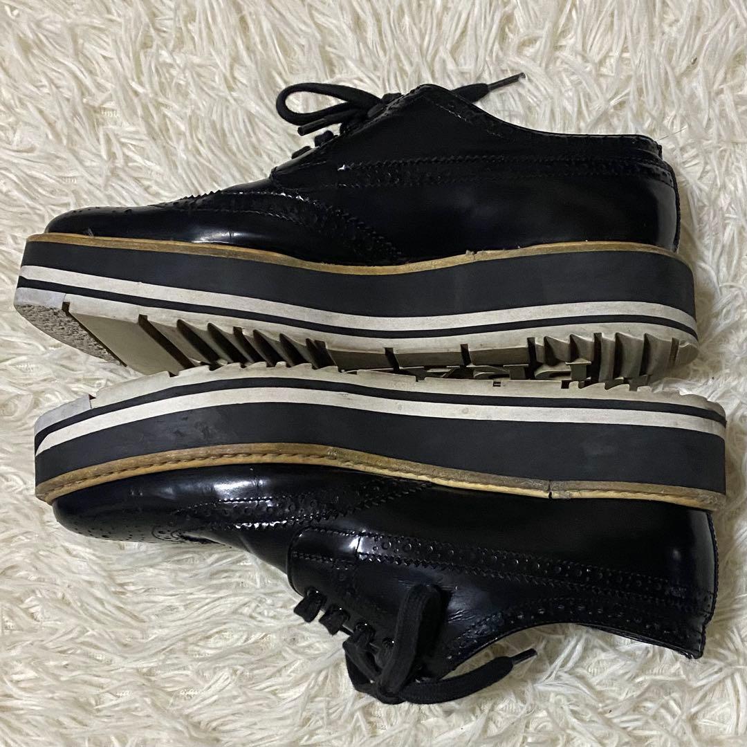 PRADA ウイングチップ ブラック 35 1/2 (22.5cm相当)