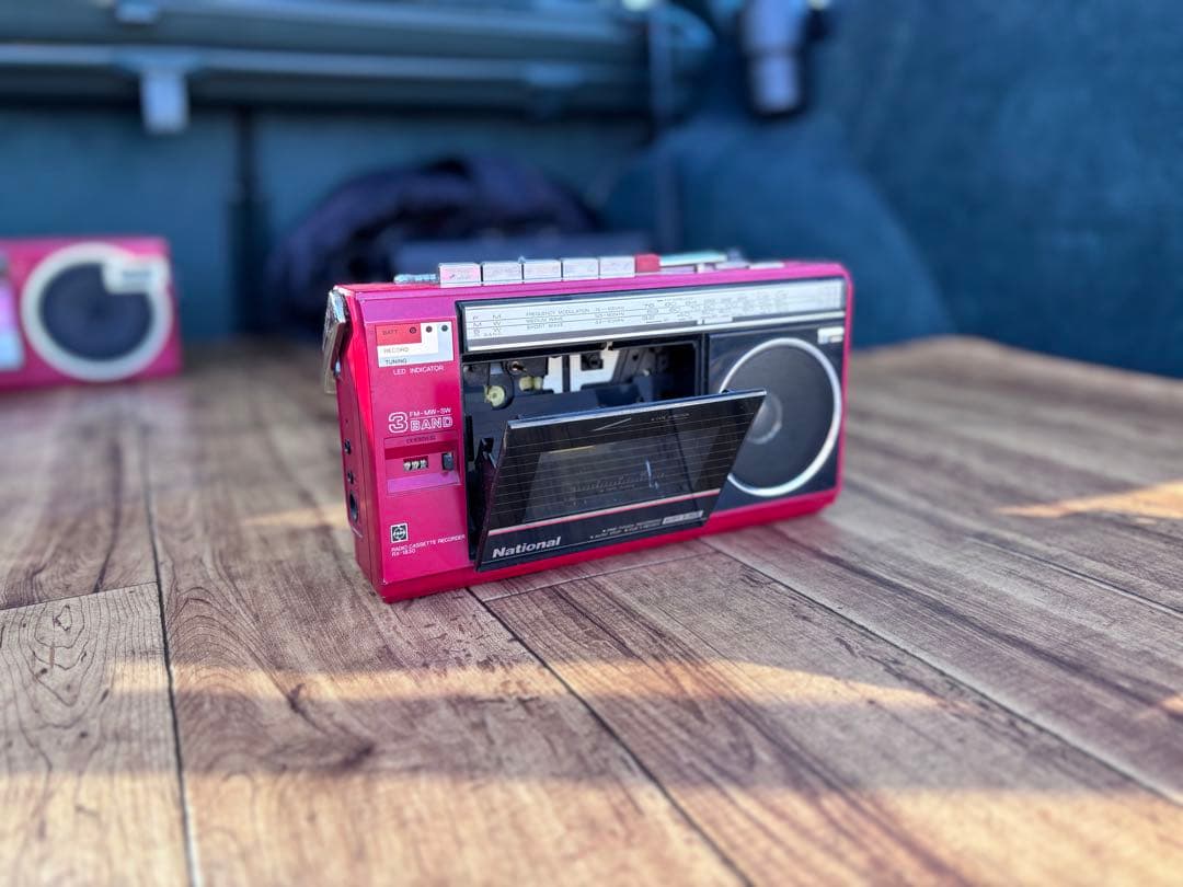 昭和レトロ 80s ラジカセ 実働 RX-1830 当時物 レッド