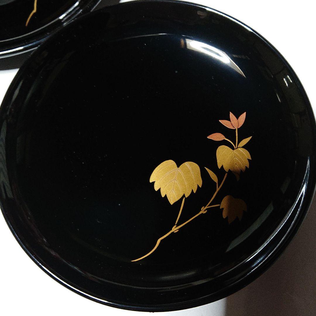 輪島塗わじま龍作茶托と銘名皿各5枚組値引き中☆購入した時のサービス品のお箸付き☆