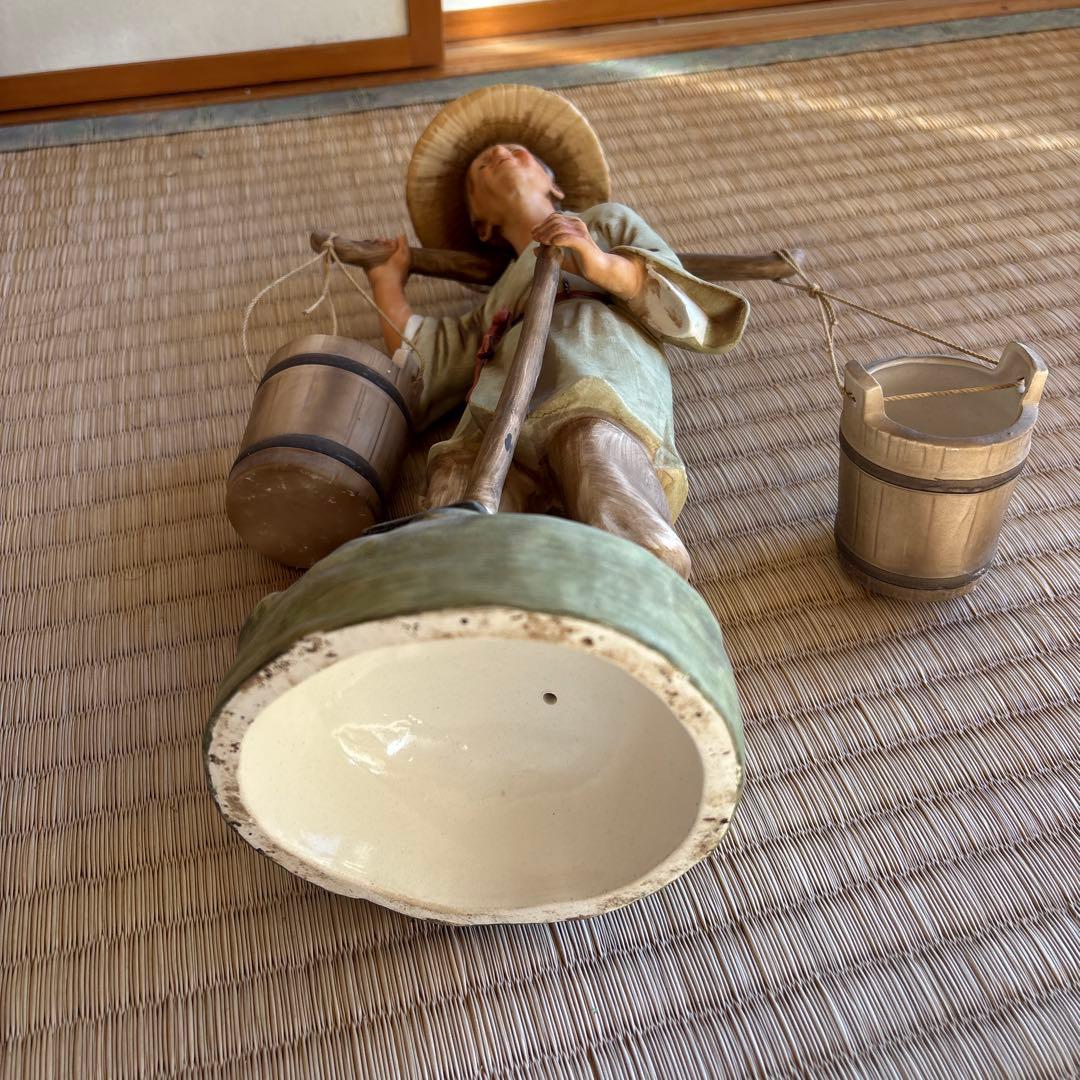 陶器製農夫像 2体セット