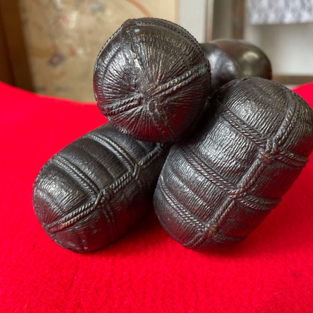 三俵大黒 ７号 古手色 高岡銅器 竹中銅器 開運 縁起物 魔除け 美術工芸品