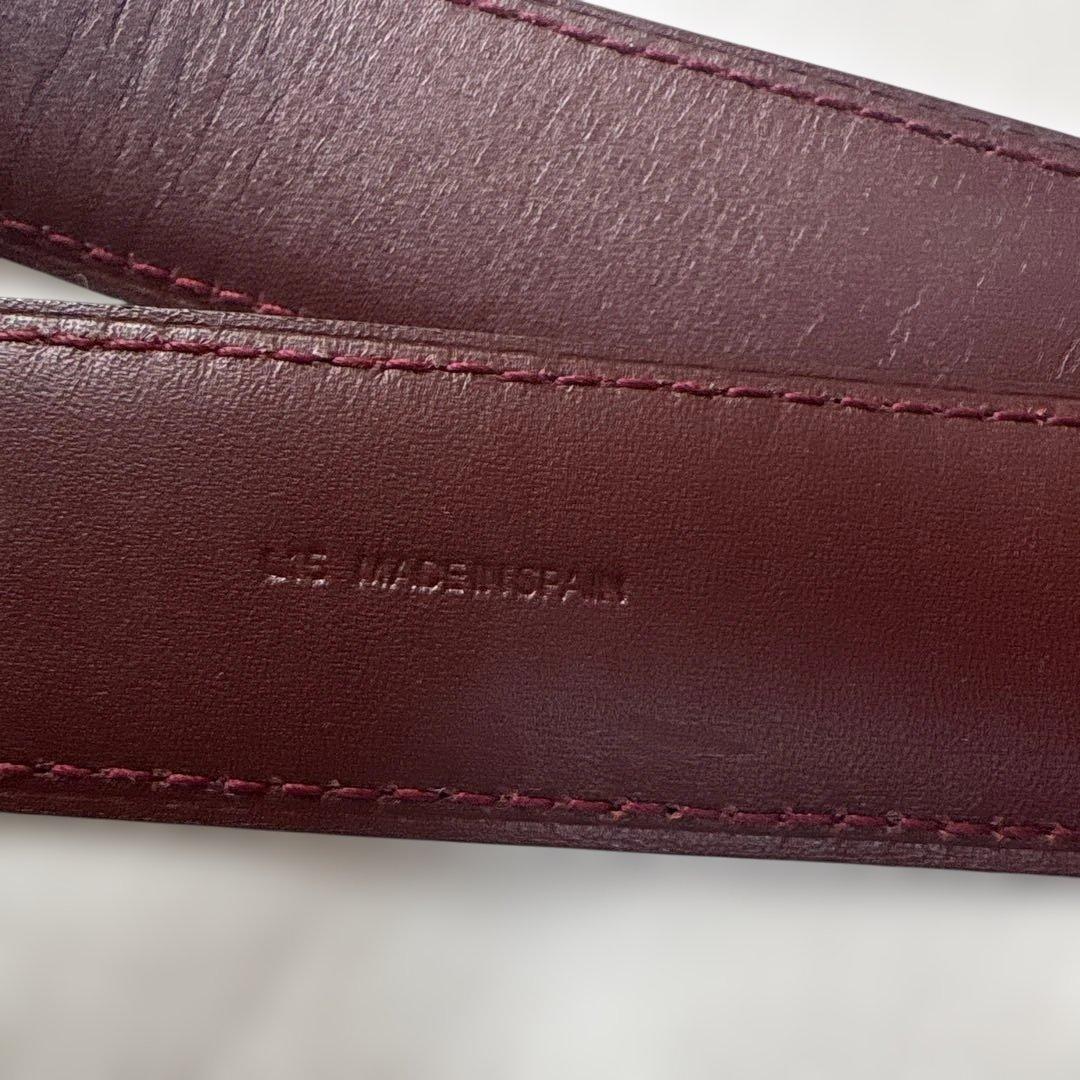 Cartier バーガンディ レザー ベルト