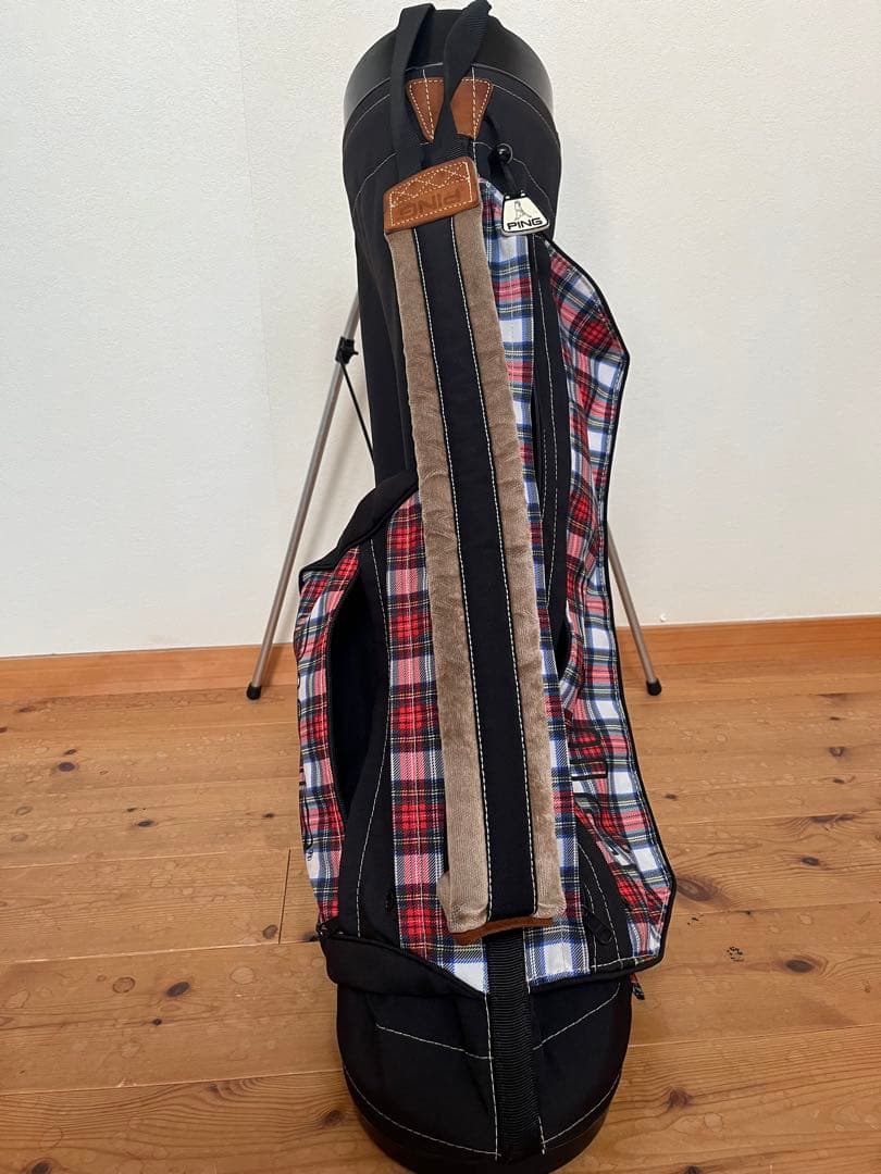 スタンド付きゴルフバッグ チェック柄