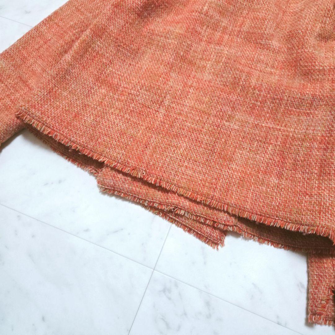 【希少】45R Badou-R ツイードジャケット ウール 革紐 フリンジ