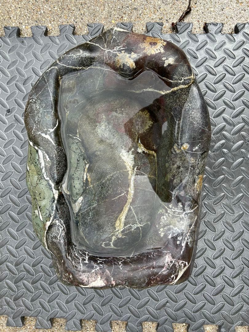 つくばい 菊花石 25kg 鑑賞石 水石 天然石 自然石 盆石