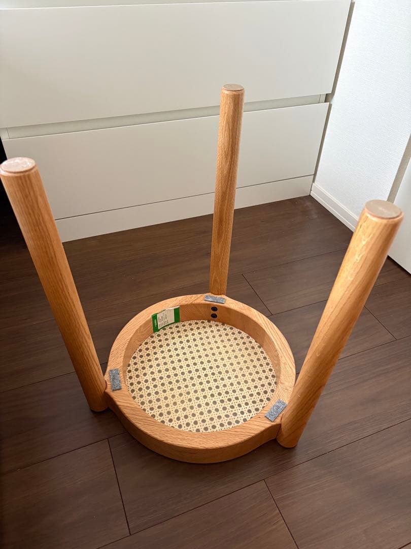 スツール 木製 スタッキング 幅38cm ラタン　2脚