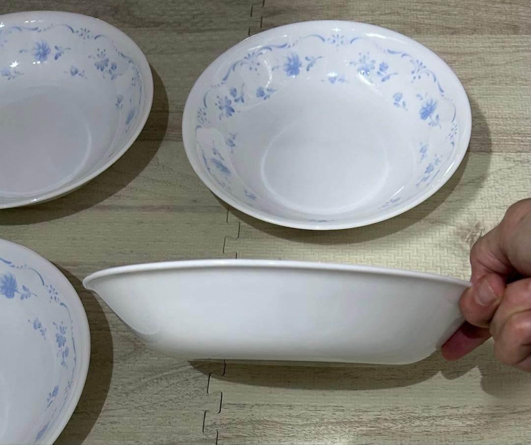 コレール 青い花　耐熱強化ガラス　ミニマムな暮らしにお　値下げ頑張ります