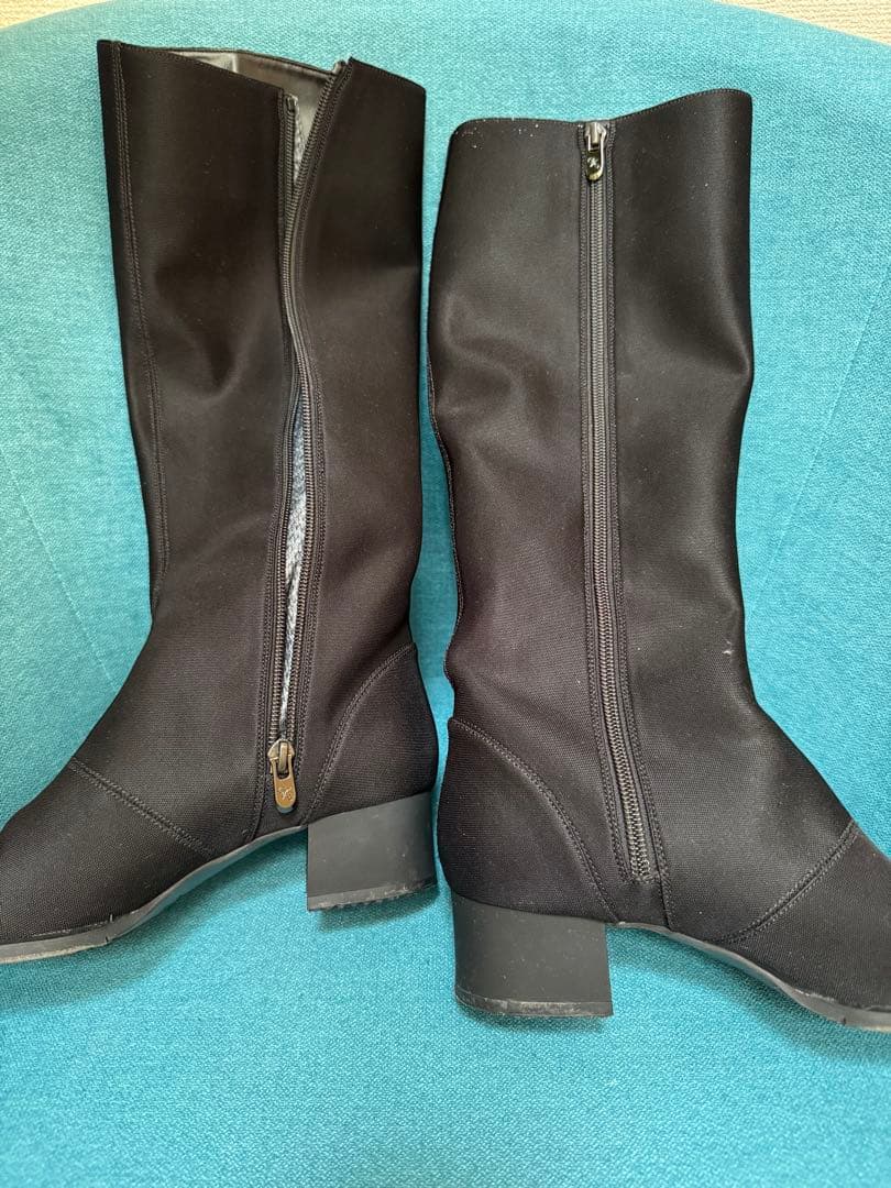 銀座かねまつ　ロングレインブーツ ファスナー付き