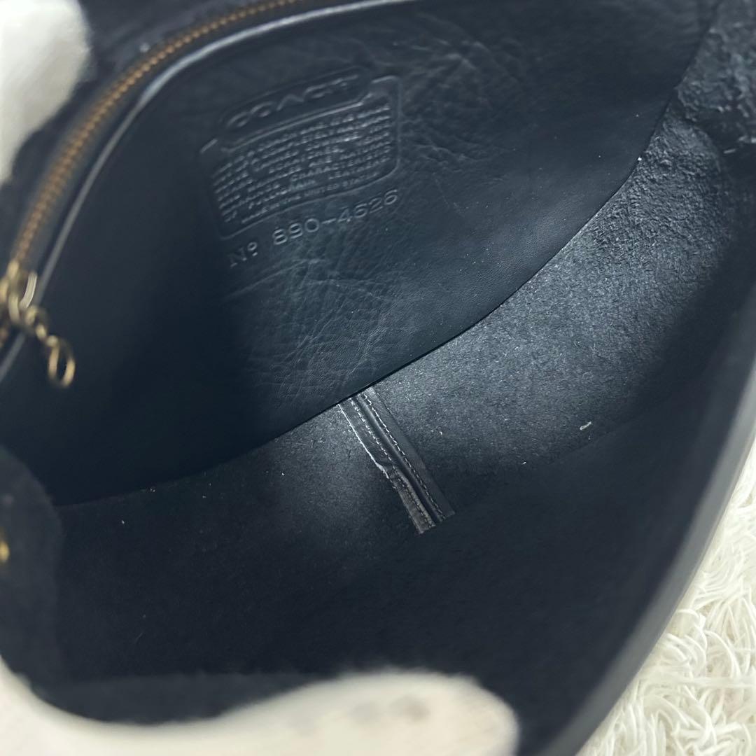 【美品✨希少/ターンロック】オールドコーチ　ブラック　レザー　フラップ　男女兼用